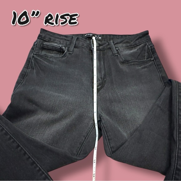 EUC Just Black Denim “The Fall Flare” High Rise Flare Jeans in Washed Black. 26 - Picture 6 of 11